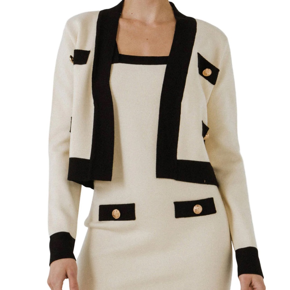 Endless Rose ornamental buttoned contrast cardigan